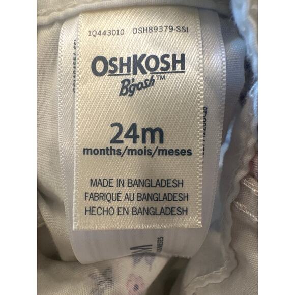 Oshkosh B’Gosh cotton overalls floral 24M baby toddler play wear - Picture 4 of 5